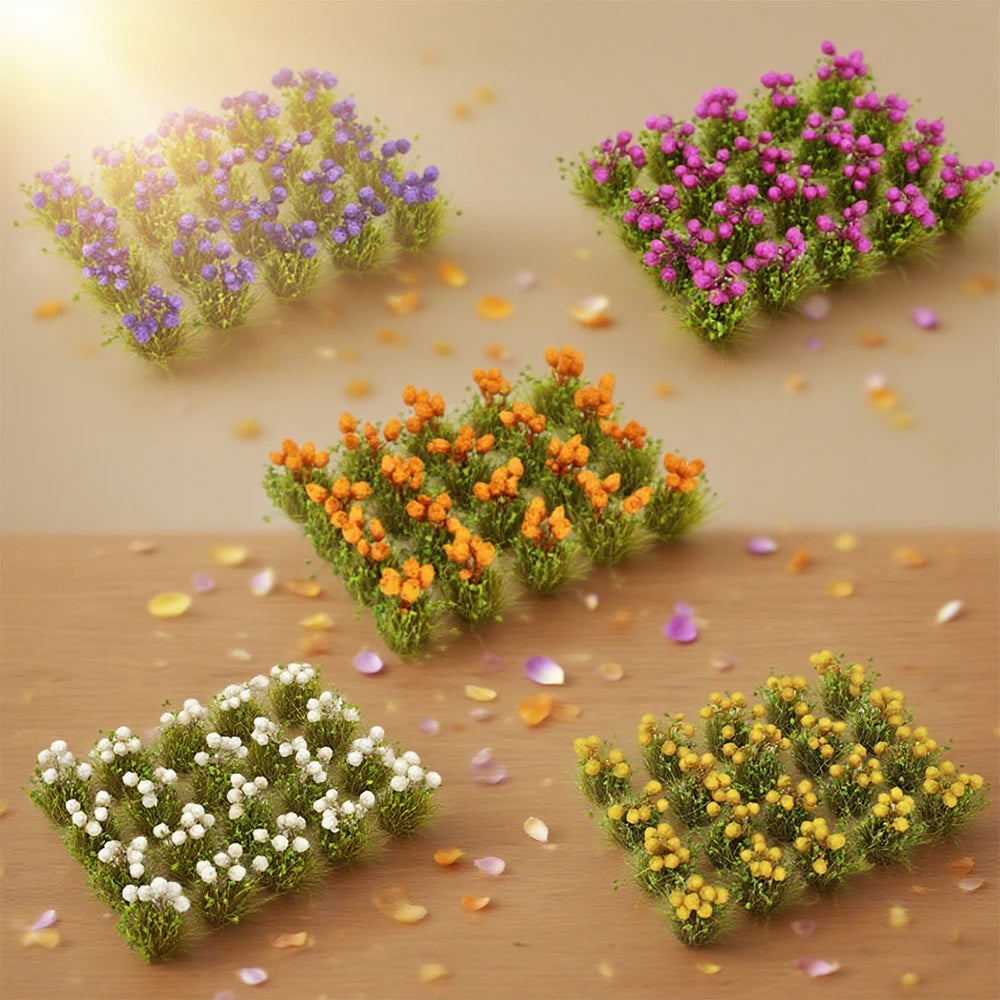 plantes artificielles miniatures bouquet fleurs orange violet blanc jaune dioramas matériaux diy.setSceneMaterials