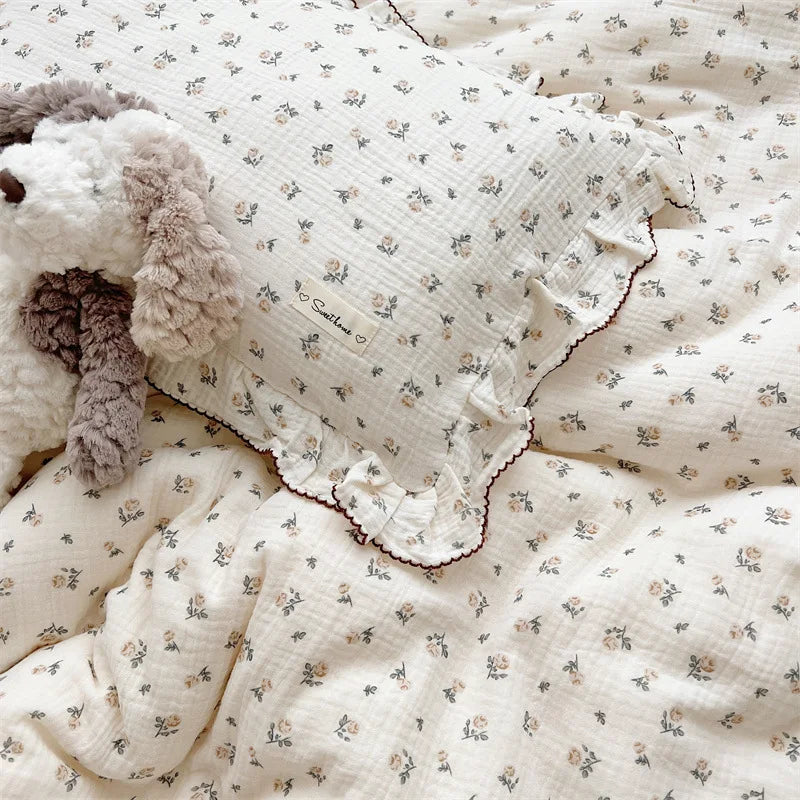 Taie d'oreiller gaze coton assortie à la housse de couette
