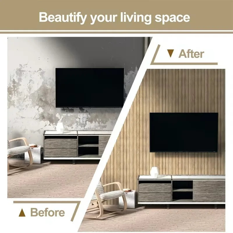 panneau décoratif auto adhésif moderne rayures horizontales beige noir résistant l'eau intérieur