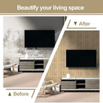 panneau décoratif auto adhésif moderne rayures horizontales beige noir résistant l'eau intérieur