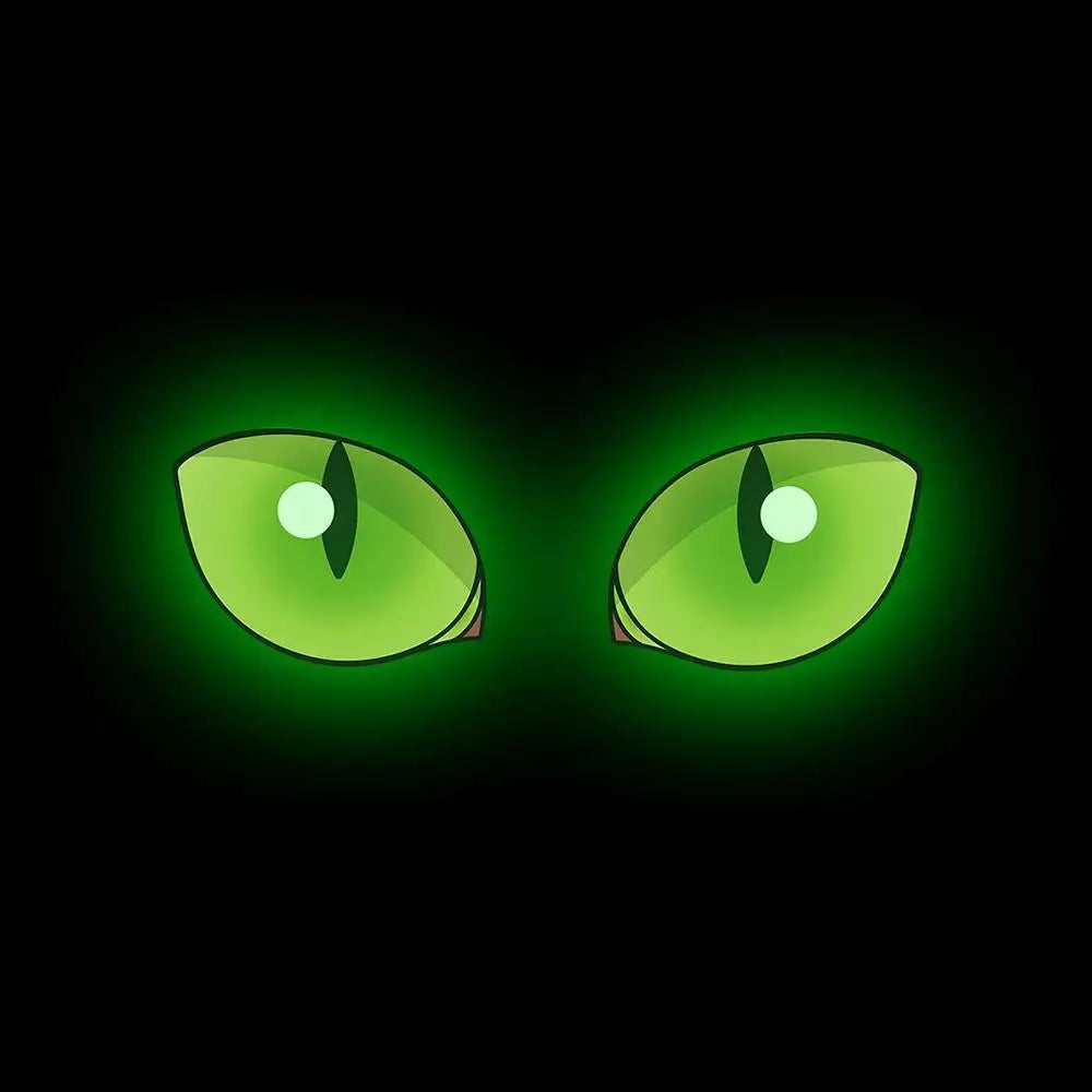 sticker mural oeil chat lumineux vert clair moderne adhésif salle bain brillant nuit décoration