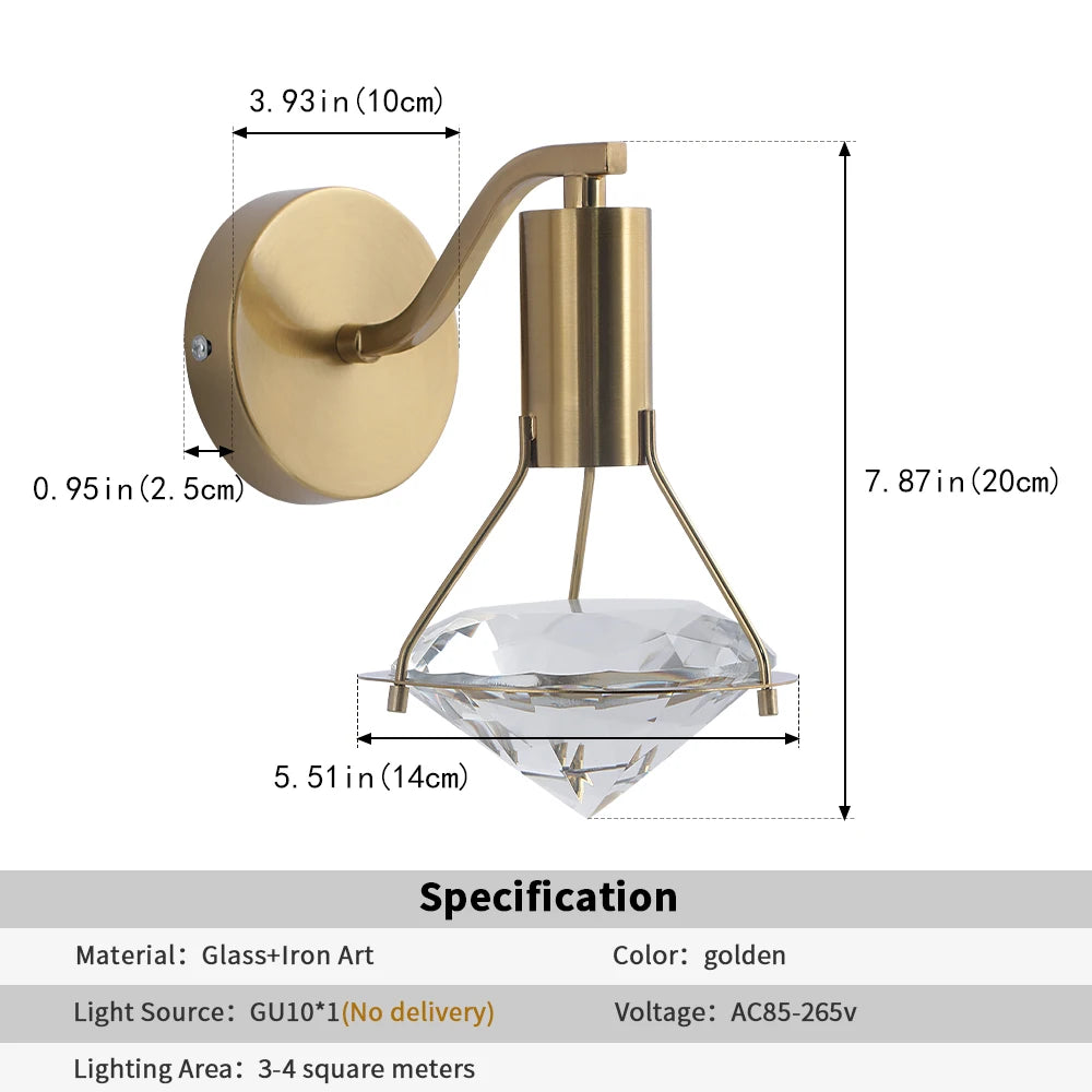 applique murale moderne or transparente éclairage cuisine salle manger led 90 260v flux lumineux