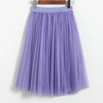 jupe plissée transparente rouge rose bleu violet vert élégante printemps été femmes midi