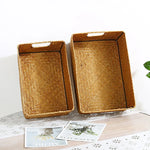 panier rangement paille marron clair rustique multifonctionnel réutilisable respectueux environnement tổ chức đồ dùng