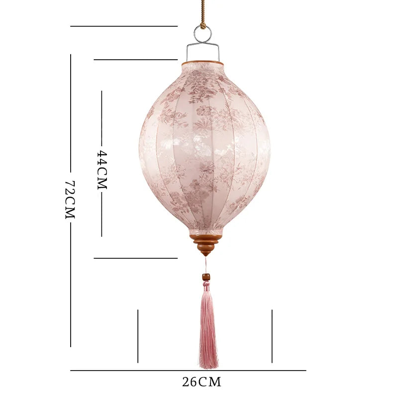 lanternes traditionnelles imprimées fleurs dorées opaques couleurs vives tissu anniversaire noël fêtes