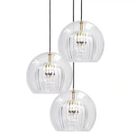 Lampe suspendue en verre design nordique bleue
