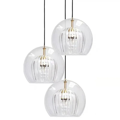 Lampe suspendue en verre design nordique bleue