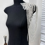 accessoire textile broche franges argenté noir doré élégant chic amovible decoration