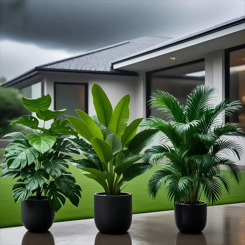 plantes artificielles bananier monstera palmier decoration maison mariage jardin balcon sans pot
