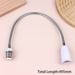 connecteur flexible ampoule E27 blanc argenté texture spirale adhésif moderne câble souple vis fixation