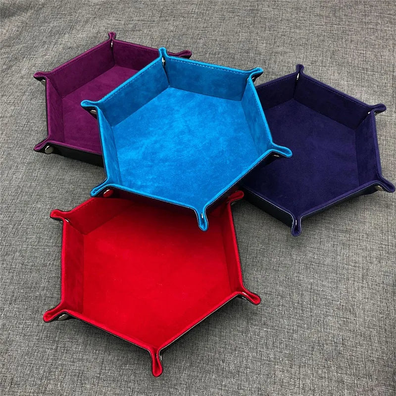 plateau rangement velours moderne pliable violet bleu rouge vert