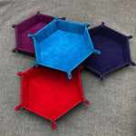 plateau rangement velours moderne pliable violet bleu rouge vert