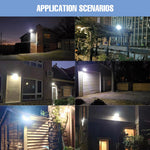 lampe murale solaire led noir panneaux solaires bleus lentilles transparentes moderne ip65