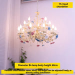 lustre cristal fleurs céramique blanc rose bleu vert classique romantique echangement tactile
