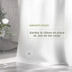rideau douche blanc moderne aimants poids opacité 120x200cm neutre salon