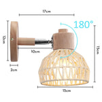 lampe murale tissu tressé bois naturel éclairage moderne rustique entrée chambre coucher