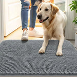 tapis bain gris rose boules relief antidérapant moderne sol epais chenille