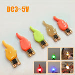 décoration anniversaire bougie flash led rouge verte jaune filament forme flamme miniature moderne