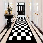 tapis géométrique moderne noir or gris salon chambre décoration intérieure PVC polyester