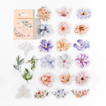 feuilles stickers floraux aquarelle effets dégradés semi translucides romantiques vintage