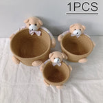panier rangement tissu coton peluche décorative cosmétiques jouets accessoires