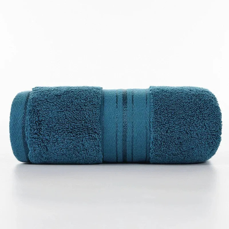 serviettes bain coton absorbantes douces rose clair gris blanc beige bleu marine rayures dorées