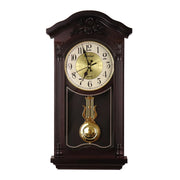 horloge murale classique chinois motif floral cadran texturé chiffres dorés marron foncé blanc noir