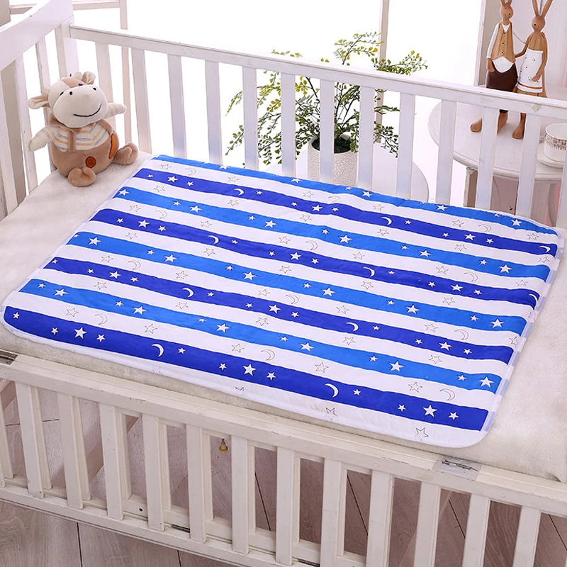 drap berceau imperméable coton reutilisable rayures ours lapins animaux coeurs clips