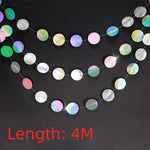 guirlande holographique festives lunes étoiles cercles arc ciel brillantes anniversaire mariage fêtes