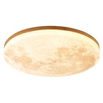 lampe bois lunaire texture marbrée moderne blanc doré minimaliste
