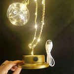 lampe table or lune cœur étoile transparentes LED bohème chambre