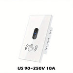 interrupteur tactile infrarouge blanc moderne sans vis 118mmx74mm 3w300w detection 15cm