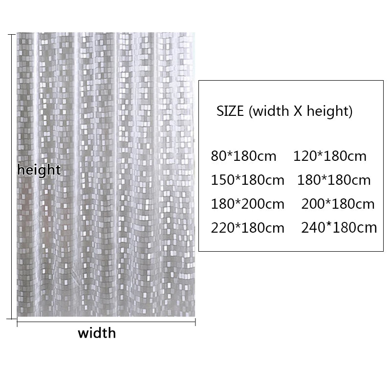 Comparaison des tailles disponibles pour le rideau de douche