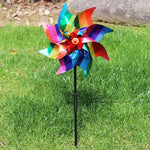 moulin vent multicolore brillant moderne décoration jardin protection oiseaux piquet facile