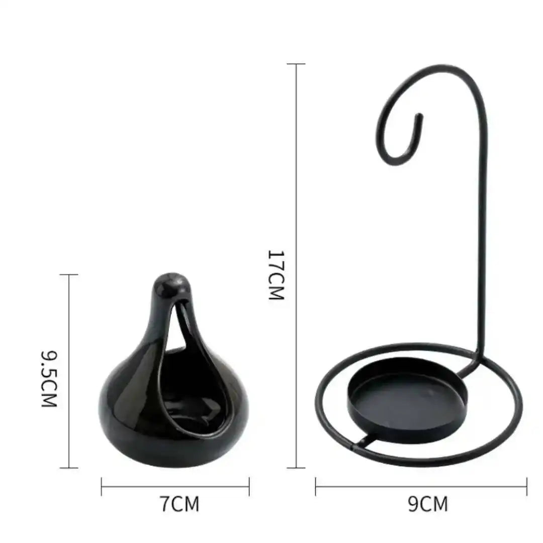 diffuseur huiles essentielles moderne vase noir blanc brillant mat salonDecoration tringle support bougie chauffe