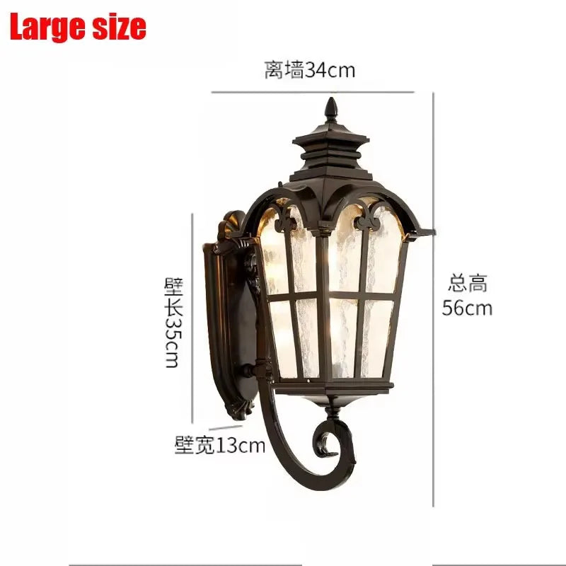 lampe murale classique transparente verre noir allée jardin balcon moderne étancheextérieur cour couloir