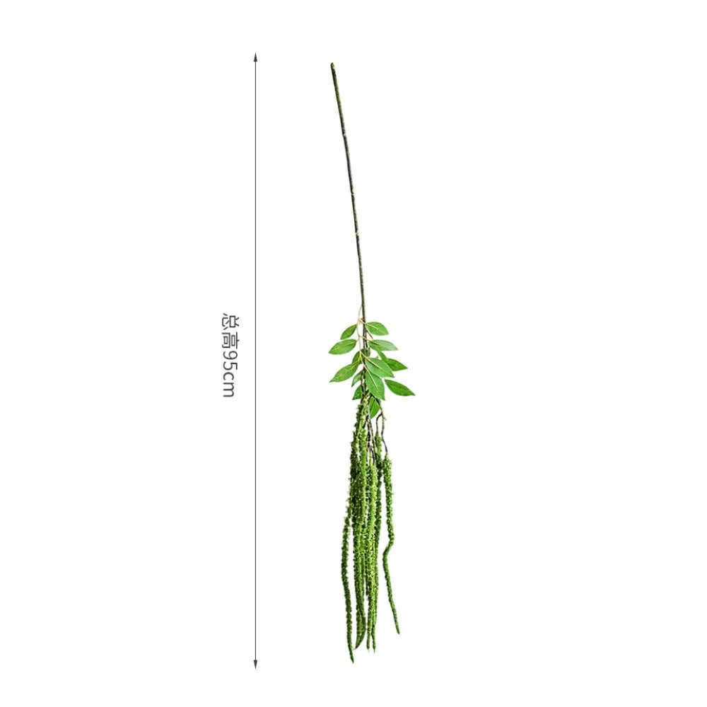 décoration intérieure vase artificiel branche verte blanche classique 95cm haut feuillets