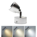 Spot mural moderne LED 12V blanc noir interrupteur rotatif 3000K 4000K 6000K