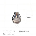 Suspension lumineuse moderne verre transparent doré bleu ampoules filament minimaliste