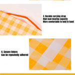 serviette pique nique orange carreaux moderne poignée amovible pochette intégrée velcro 100x150cm 200x200cm 200x300cmextérieur