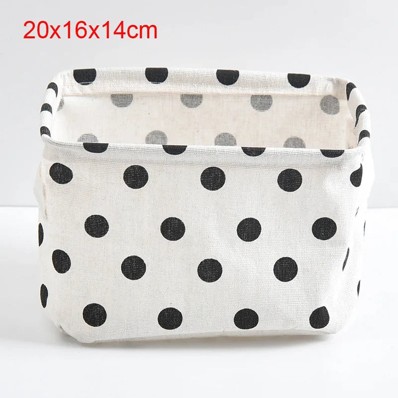 panier rangement pliant lin blanc noir rayures lettres poignées cuir moderne