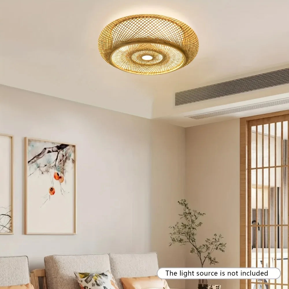 lampe moderne rustique bambou naturel toucher marche arrêt led e27 40cm 50cm 60cm 80cm