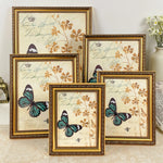 Cadre photo classique or papillons fleurs acrylique transparent 30x40cm 15x20cm 21x30cm