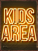 panneau lumineux néon silhouettes humaines kids area cocktail wifi opacité moderne câble alimentation
