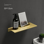 étagères murales modernes or noir blanc aluminium adhésives salle bain minimaliste 30 40 50cm