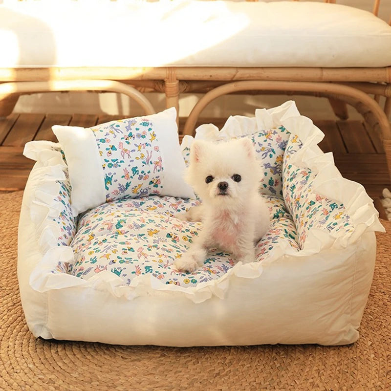 lit animal blanc volants classique coussin respirant taille nylon washable