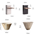 tasses porcelaine rustique marron beige gris texture grungy artisanal respectueux environnement
