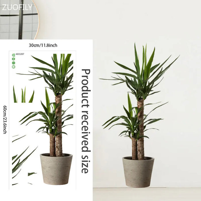 plantes artificielles feuilles vertes modernes stickers mur adhésif décoration intérieure verte