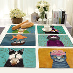 serviettes table illustration animale bleu vert moderne 30x40cm respectueux environnement