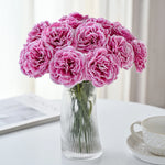 bouquet fleurs artificielles soie mariage anniversaire baby shower décoration intérieure vase transparent rose blanc